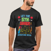 Let The 5th Grade Adventure Begin Fourth Grade Tea T-shirt (Voorkant)