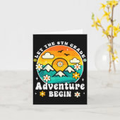 Let The 6th Grade Adventure Begin Retro First Day Kaart (Gele Bloem)