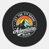 Let The 7th Grade Adventure Begin Back To School S Ronde Sticker (Voorkant)