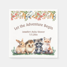 let the adventure begin animals baby shower  servet