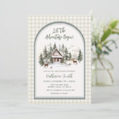  Let The Adventure Begin Arch Gingham Baby Shower Kaart (Staand voorkant)