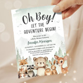 Let The Adventure Begin Baby Shower Boy Woodland Kaart