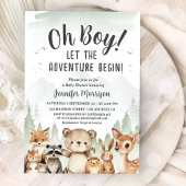 Let The Adventure Begin Baby Shower Boy Woodland Kaart