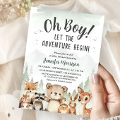 Let The Adventure Begin Baby Shower Boy Woodland Kaart