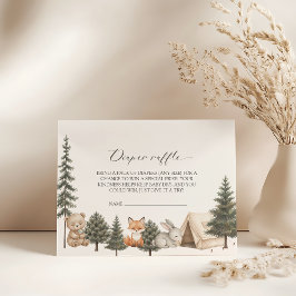 Let the adventure begin baby shower diaper raffle informatiekaartje