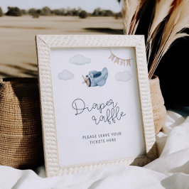 Let The Adventure Begin Baby Shower Diaper Raffle Poster