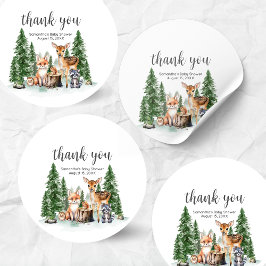 Let the Adventure Begin Baby Shower Round Ronde Sticker