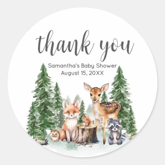 Let the Adventure Begin Baby Shower Round Ronde Sticker (Voorkant)