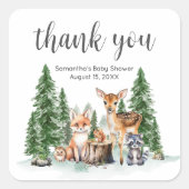 Let the Adventure Begin Baby Shower Square Vierkante Sticker (Voorkant)