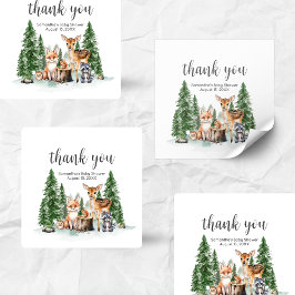 Let the Adventure Begin Baby Shower Square Vierkante Sticker