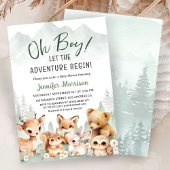 Let The Adventure Begin Boy Baby Shower Woodland Kaart