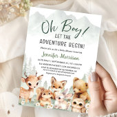 Let The Adventure Begin Boy Baby Shower Woodland Kaart