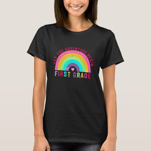 Let The Adventure Begin First Grade Rainbow 1st G T-shirt (Voorkant)