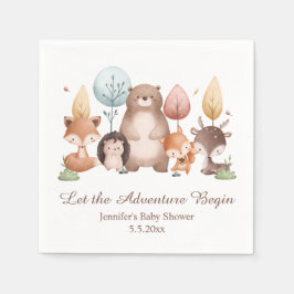 let the adventure begin forest animals baby shower servet