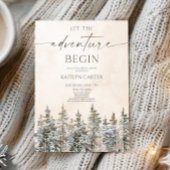 Let The Adventure Begin Pine Tree Bridal Shower Kaart