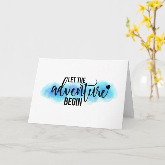 ‘Let the Adventure Begin’ Quote Kaart (Gele Bloem)