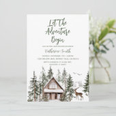 Let The Adventure Begin Winter Baby Shower Kaart (Staand voorkant)