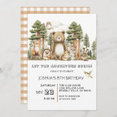 Let The Adventure Begin Woodland Animals Birthday Kaart (Voorkant / Achterkant)