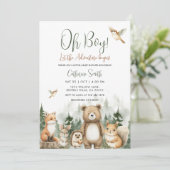 Let the Adventure Begin Woodland Baby Shower Kaart (Staand voorkant)