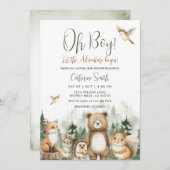 Let the Adventure Begin Woodland Baby Shower Kaart (Voorkant / Achterkant)