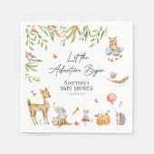 Let the Adventure Begin' Woodland Baby shower Servet (Voorkant)