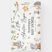 Let the Adventure Begin' Woodland Baby shower Spandoek (Verticaal)