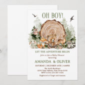 Let the Adventure Begin Woodland Boy Baby Shower Kaart (Voorkant / Achterkant)