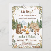 Let the Adventure Begin Woodland Boy Baby Shower Kaart (Voorkant)