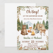 Let the Adventure Begin Woodland Boy Baby Shower Kaart (Voorkant / Achterkant)