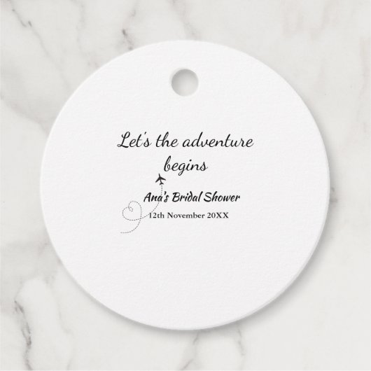 Let the Adventure Begint vrijgezellenfeest Naam to Bedankjes Labels (Voorkant)