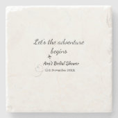 Let the Adventure Begint vrijgezellenfeest Naam to Stenen Onderzetter (Voorkant)