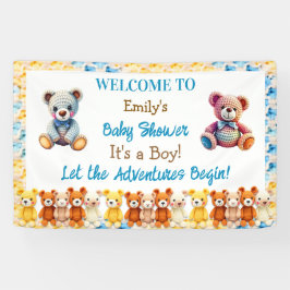 Let the Adventures Begin | Boy's Baby Shower Spandoek