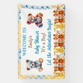 Let the Adventures Begin | Boy's Baby Shower Spandoek (Verticaal)