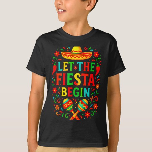 Let the fiesta begin - cinco de mayo party fun Let T-shirt (Voorkant)