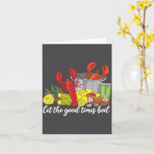 Let The Good Times Boil Funny Crawfish Season Loui Kaart (Gele Bloem)