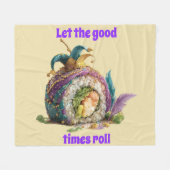 Let The Good Times Roll Mardi Gras  Fleece Deken (Voorkant (Horizontaal))