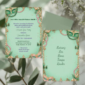 Let The Good Times Roll Mardi Gras Mask Beads Fun Kaart