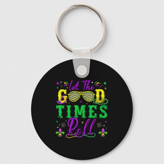 Let The Good Times Roll Mardi Gras New Orleans Men Sleutelhanger (Voorkant)