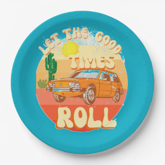 Let the good times roll vintage papieren bordje
