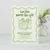 Let The Party Be-Gin Adult Birthday Kaart (Staand voorkant)