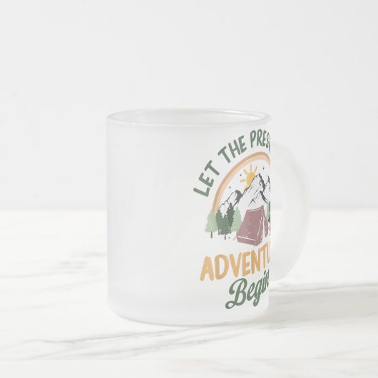 Let The Preschool Adventure Begin Camping Back To  Matglas Koffiemok (Voorkant rechts)