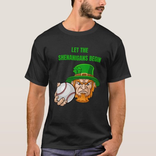 Let The Shenanigans Begin Baseball St Patrick's Da T-shirt (Voorkant)
