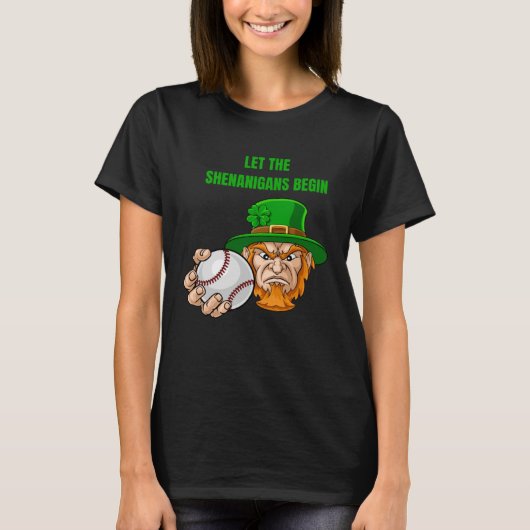 Let The Shenanigans Begin Baseball St Patrick's Da T-shirt (Voorkant)