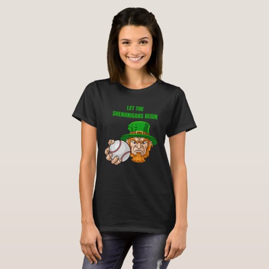 Let The Shenanigans Begin Baseball St Patrick's Da T-shirt (Voorkant volledig)