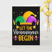 Let The Shenanigans Begin Fat Tuesday New Orleans Kaart (Gele Bloem)