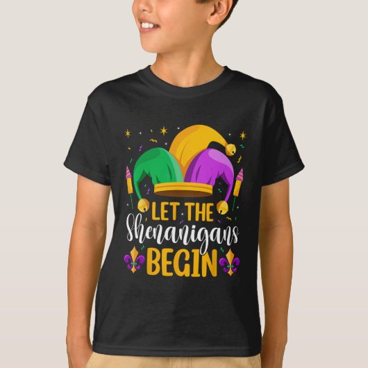 Let The Shenanigans Begin Fat Tuesday New Orleans  T-shirt (Voorkant)