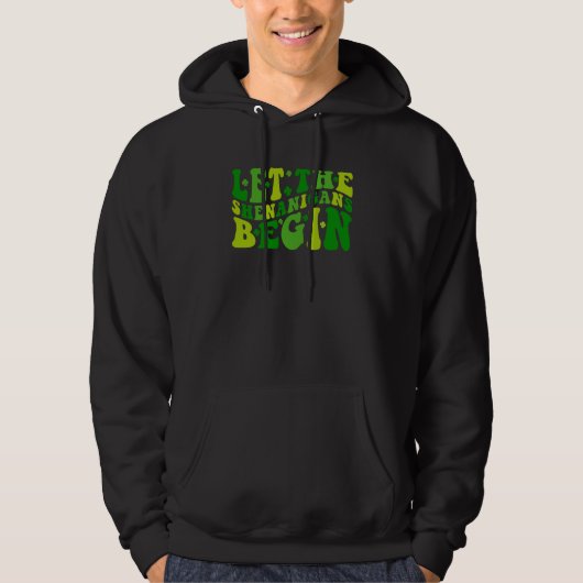 Let The Shenanigans Begin Groovy St Patrick's Kids Hoodie (Voorkant)