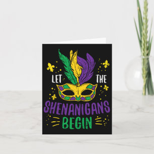 Let The Shenanigans Begin Jester Funny Mardi Gras Kaart