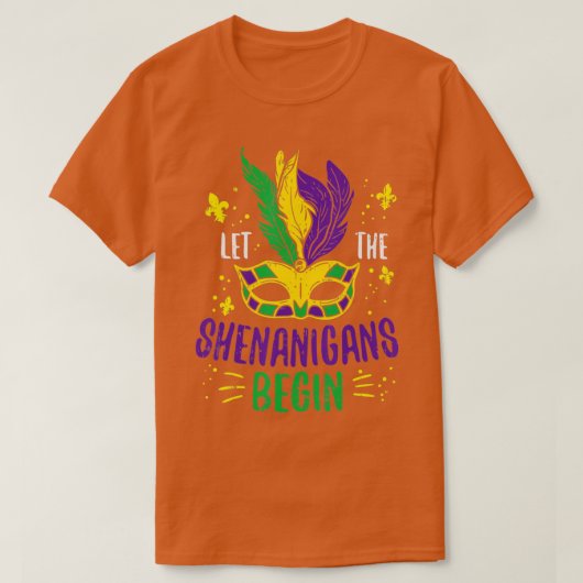 Let The Shenanigans Begin Jester Funny Mardi Gras T-shirt (Design voorkant)