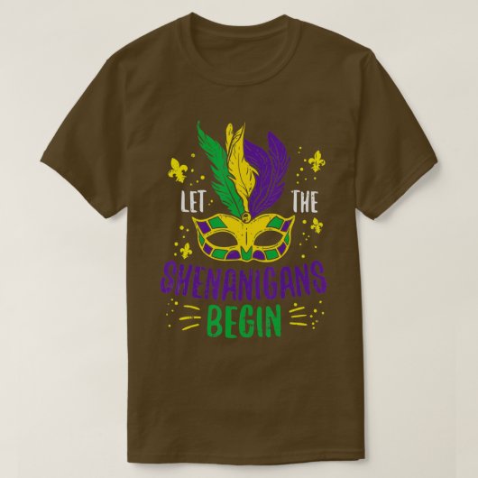 Let The Shenanigans Begin Jester Funny Mardi Gras T-shirt (Design voorkant)